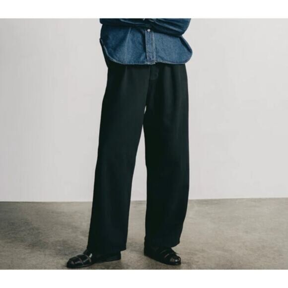 OZMA Field Pant Tencel Bull Denim in Ink Black - Picture 10 of 12